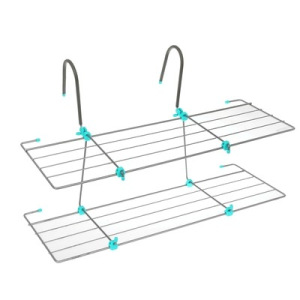 Сушилка для белья на радиатор, 2 яруса, 65×23,5×36 см, цвет серый Сушилка для белья на радиатор, 2 яруса, 65×23,5×36 см, цвет серый