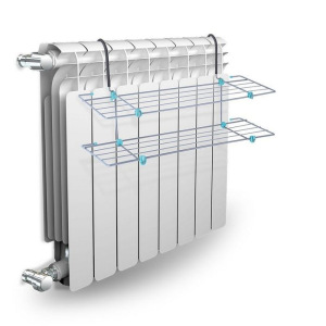 Сушилка для белья на радиатор, 2 яруса, 65×23,5×36 см, цвет серый Сушилка для белья на радиатор, 2 яруса, 65×23,5×36 см, цвет серый