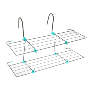 Сушилка для белья на радиатор, 2 яруса, 65×23,5×36 см, цвет серый Сушилка для белья на радиатор, 2 яруса, 65×23,5×36 см, цвет серый