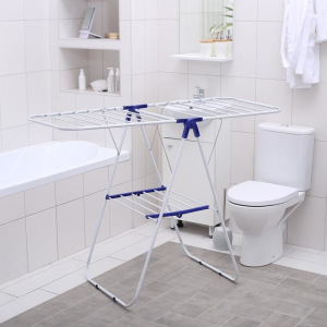 Сушилка для белья напольная, 130×60×93 см, рабочая длина 10 м, металлическая Сушилка для белья напольная, 130×60×93 см, рабочая длина 10 м, металлическая