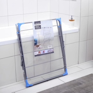 Сушилка для белья напольная 3-х уровневая, 144×50×60 см, рабочая длина 9,5 м, металлическая окрашенная Сушилка для белья напольная 3-х уровневая, 144×50×60 см, рабочая длина 9,5 м, металлическая окрашенная