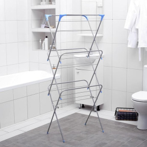 Сушилка для белья напольная 3-х уровневая, 144×50×60 см, рабочая длина 9,5 м, металлическая окрашенная Сушилка для белья напольная 3-х уровневая, 144×50×60 см, рабочая длина 9,5 м, металлическая окрашенная