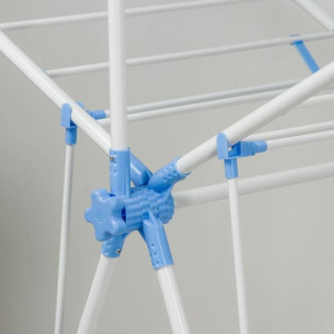 Сушилка для белья напольная с перекладиной 126×49×200 см, рабочая длина 10 м, нержавеющая сталь, цвет МИКС Сушилка для белья напольная с перекладиной 126×49×200 см, рабочая длина 10 м, нержавеющая сталь, цвет МИКС