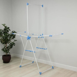 Сушилка для белья напольная с перекладиной 126×49×200 см, рабочая длина 10 м, нержавеющая сталь, цвет МИКС Сушилка для белья напольная с перекладиной 126×49×200 см, рабочая длина 10 м, нержавеющая сталь, цвет МИКС