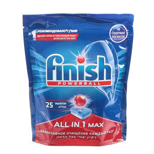 Таблетки для посудомоечных машин Finish All in 1 Max, 25 шт Таблетки для посудомоечных машин Finish All in 1 Max, 25 шт