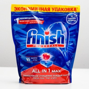 Таблетки для посудомоечных машин Finish All in1 Shine&Protect, 65 шт. Таблетки для посудомоечных машин Finish All in1 Shine&Protect, 65 шт.
