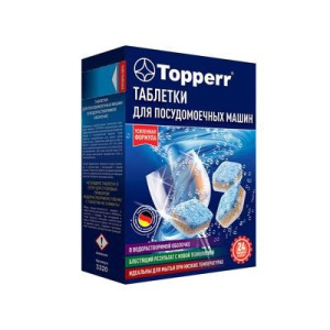 Таблетки для посудомоечных машин Topperr, в растворимой оболочке, 24 шт. Таблетки для посудомоечных машин Topperr, в растворимой оболочке, 24 шт.