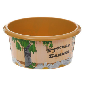 Таз круглый «Русская банька», 10 л, рисунок МИКС Таз круглый «Русская банька», 10 л, рисунок МИКС