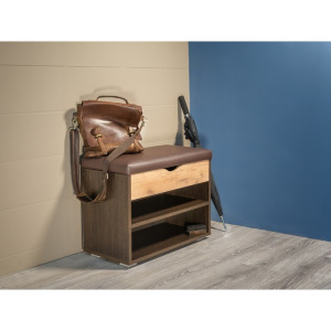 Тумба для обуви Лайт, 615х315х470, Венге/Дуб крафт золотой/Темно-коричневый кожзам Тумба для обуви Лайт, 615х315х470, Венге/Дуб крафт золотой/Темно-коричневый кожзам