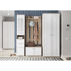 Тумба для прихожей ТПр-9 РИВЬЕРА 800х420х470 фасады ПВХ Белый/корпус Дуб Сонома Тумба для прихожей ТПр-9 РИВЬЕРА 800х420х470 фасады ПВХ Белый/корпус Дуб Сонома