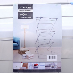 УЦЕНКА Сушилка для белья напольная, 144×50×60 см, 9,5 м, 3 -х уровневая, металлическая окрашенная УЦЕНКА Сушилка для белья напольная, 144×50×60 см, 9,5 м, 3 -х уровневая, металлическая окрашенная