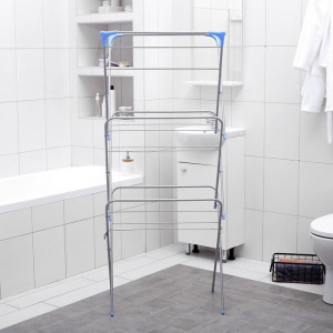 УЦЕНКА Сушилка для белья напольная, 144×50×60 см, 9,5 м, 3 -х уровневая, металлическая окрашенная УЦЕНКА Сушилка для белья напольная, 144×50×60 см, 9,5 м, 3 -х уровневая, металлическая окрашенная