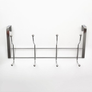 УЦЕНКА Вешалка надверная на 4 двойных крючка Доляна «Блеск», 30×10×16 см, цвет хром УЦЕНКА Вешалка надверная на 4 двойных крючка Доляна «Блеск», 30×10×16 см, цвет хром