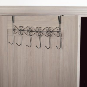 УЦЕНКА Вешалка надверная на 6 крючков «Вензель», 47×22,5×10 см, цвет чёрный УЦЕНКА Вешалка надверная на 6 крючков «Вензель», 47×22,5×10 см, цвет чёрный