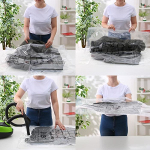 Вакуумный пакет для хранения одежды с крючком 67×90 см Вакуумный пакет для хранения одежды с крючком 67×90 см