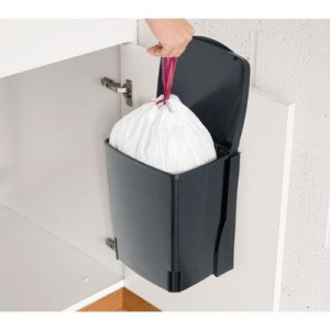 Ведро для мусора Brabantia, 10 л, квадратное, встраиваемое, цвет чёрный Ведро для мусора Brabantia, 10 л, квадратное, встраиваемое, цвет чёрный
