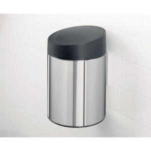 Ведро для мусора с крышкой Brabantia Slide Bin, 5 л, подвесное, цвет стальной полированный Ведро для мусора с крышкой Brabantia Slide Bin, 5 л, подвесное, цвет стальной полированный