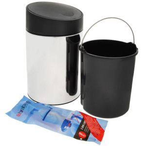 Ведро для мусора с крышкой Brabantia Slide Bin, 5 л, подвесное, цвет стальной полированный Ведро для мусора с крышкой Brabantia Slide Bin, 5 л, подвесное, цвет стальной полированный