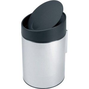 Ведро для мусора с крышкой Brabantia Slide Bin, 5 л, подвесное, цвет стальной полированный Ведро для мусора с крышкой Brabantia Slide Bin, 5 л, подвесное, цвет стальной полированный