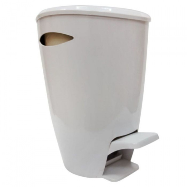 Ведро для мусора с крышкой и педалью, 5 л, цвет бело-бежевый