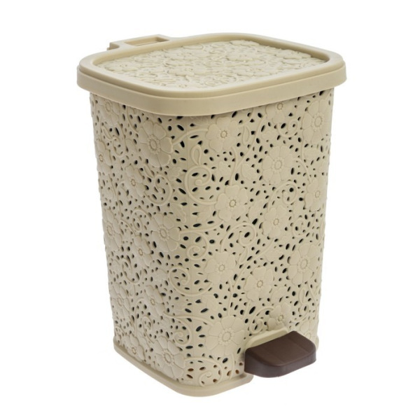 Ведро для мусора с педалью «Ажурное», 6 л, цвет МИКС