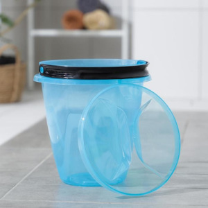 Ведро с крышкой «Лайт», 5 л, цвет прозрачно-голубой Ведро с крышкой «Лайт», 5 л, цвет прозрачно-голубой