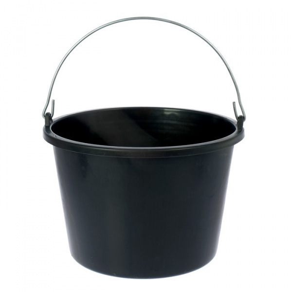 Ведро строительное, 12 л, цвет чёрный