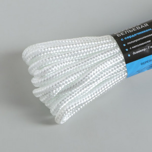 Верёвка бельевая ПП, d=7 мм, 10 м, цвет белый Верёвка бельевая ПП, d=7 мм, 10 м, цвет белый