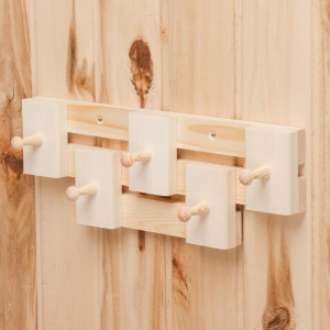 Вешалка деревенная пятирожковая трёхреячная "Шахматы", 32х6х12см Вешалка деревенная пятирожковая трёхреячная "Шахматы", 32х6х12см