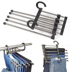 Вешалка для брюк раздвижная 34×18×17 см, 5 спиц, цвет чёрный Вешалка для брюк раздвижная 34×18×17 см, 5 спиц, цвет чёрный