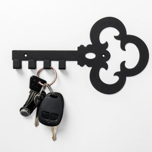 Вешалка-ключница на 4 крючка «Ключик», цвет чёрный Вешалка-ключница на 4 крючка «Ключик», цвет чёрный