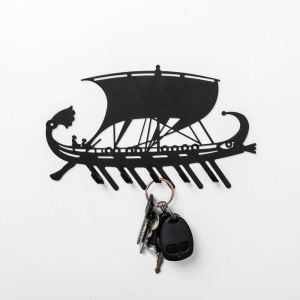 Вешалка-ключница на 5 крючков «Галера», цвет чёрный Вешалка-ключница на 5 крючков «Галера», цвет чёрный