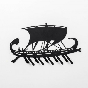 Вешалка-ключница на 5 крючков «Галера», цвет чёрный Вешалка-ключница на 5 крючков «Галера», цвет чёрный