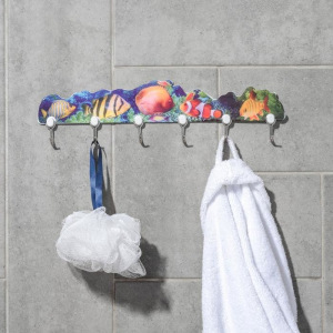 Вешалка на 6 крючков "Ассорти" цвет МИКС Вешалка на 6 крючков "Ассорти" цвет МИКС