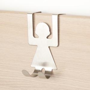 Вешалка надверная «Человечки», 8×3×4,5 см, 2 шт, цвет хром Вешалка надверная «Человечки», 8×3×4,5 см, 2 шт, цвет хром