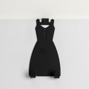 Вешалка надверная на 2 крючка «Платье», цвет чёрный Вешалка надверная на 2 крючка «Платье», цвет чёрный