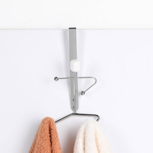 Вешалка надверная на 3 крючка «Домино», 20×11,8×8,5 см, цвет хром Вешалка надверная на 3 крючка «Домино», 20×11,8×8,5 см, цвет хром