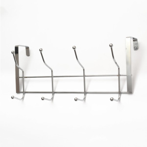 Вешалка надверная на 4 двойных крючка Доляна «Блеск», 30×10×16 см, цвет хром Вешалка надверная на 4 двойных крючка Доляна «Блеск», 30×10×16 см, цвет хром