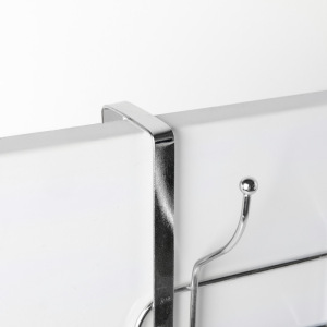 Вешалка надверная на 4 двойных крючка Доляна «Блеск», 30×10×16 см, цвет хром Вешалка надверная на 4 двойных крючка Доляна «Блеск», 30×10×16 см, цвет хром