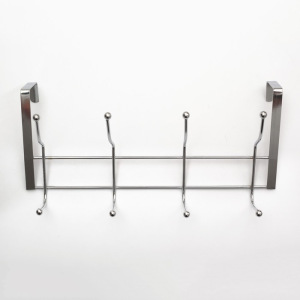 Вешалка надверная на 4 двойных крючка Доляна «Блеск», 30×10×16 см, цвет хром Вешалка надверная на 4 двойных крючка Доляна «Блеск», 30×10×16 см, цвет хром