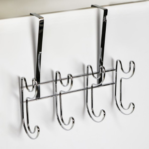 Вешалка надверная на 4 крючка Доляна «Элегант», 27×27×12 см, цвет хром Вешалка надверная на 4 крючка Доляна «Элегант», 27×27×12 см, цвет хром