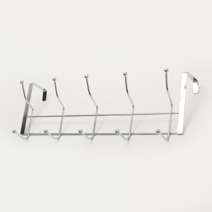 Вешалка надверная на 5 двойных крючков Доляна «Блеск», 38×5×16 см, цвет хром Вешалка надверная на 5 двойных крючков Доляна «Блеск», 38×5×16 см, цвет хром