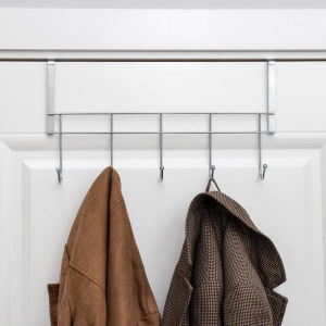 Вешалка надверная на 5 крючков Доляна «Блеск», 38×8,5×22,5 см, цвет хром Вешалка надверная на 5 крючков Доляна «Блеск», 38×8,5×22,5 см, цвет хром