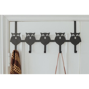 Вешалка надверная на 5 крючков «Совы», 25×54×8,2 см, цвет чёрный Вешалка надверная на 5 крючков «Совы», 25×54×8,2 см, цвет чёрный
