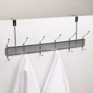 Вешалка надверная на 6 двойных крючков Доляна «Шах», 52,5×22,5×6 см, цвет хром Вешалка надверная на 6 двойных крючков Доляна «Шах», 52,5×22,5×6 см, цвет хром