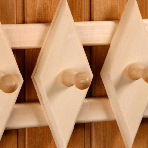 Вешалка "Ромбик" 5 крючков 45 х18см, липа "Добропаровъ" Вешалка "Ромбик" 5 крючков 45 х18см, липа "Добропаровъ"