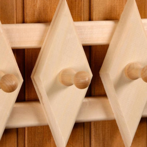 Вешалка "Ромбик" 5 крючков 45 х18см, липа "Добропаровъ" Вешалка "Ромбик" 5 крючков 45 х18см, липа "Добропаровъ"