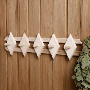 Вешалка "Ромбик" 5 крючков 55х15см, липа "Добропаровъ" Вешалка "Ромбик" 5 крючков 55х15см, липа "Добропаровъ"