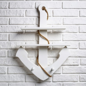 Вешалка "Якорь" крашенный (белый)600х500х100 Вешалка "Якорь" крашенный (белый)600х500х100