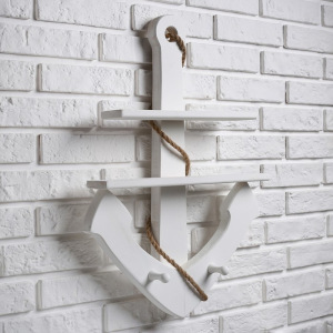 Вешалка "Якорь" крашенный (белый)600х500х100 Вешалка "Якорь" крашенный (белый)600х500х100